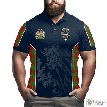 Grierson Tartan Men's Polo Shirt with Family Crest and Scottish Thistle Vibes Sport Style