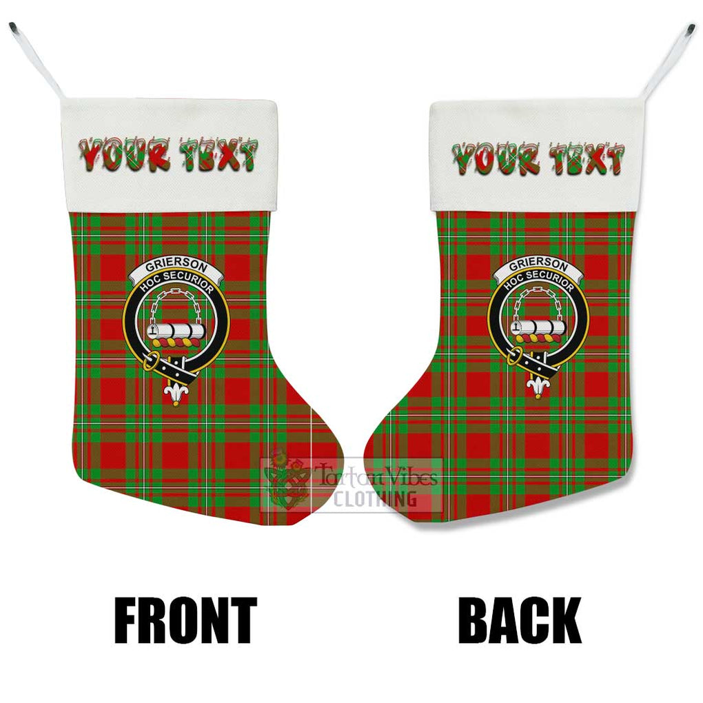 Grierson Tartan Family Crest Christmas Stocking with Personalized Text - Tartan Vibes Clothing
