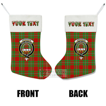 Grierson Tartan Family Crest Christmas Stocking with Personalized Text - Tartan Vibes Clothing