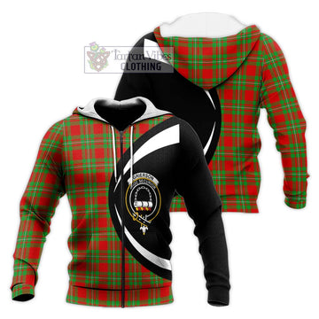 Grierson Tartan Knitted Hoodie with Family Crest Circle Style Unisex Knitted Zip Hoodie - Tartan Vibes Clothing