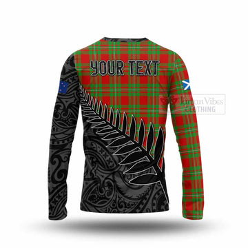 Grierson Crest Tartan Long Sleeve T-Shirt with New Zealand Silver Fern Half Style - Tartan Vibes Clothing