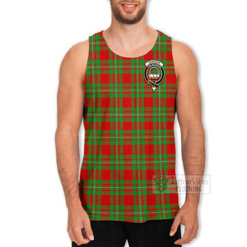 Grierson Tartan Men's Tank Top with Family Crest and Bearded Skull Holding Bottles of Whiskey - Tartan Vibes Clothing