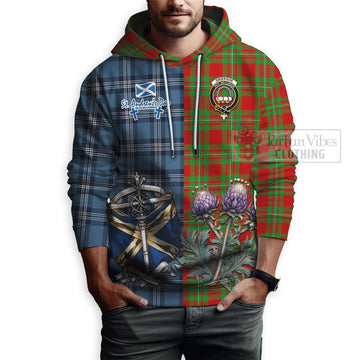 Grierson Tartan Hoodie Happy St. Andrew's Day Half Tartan Style - Tartan Vibes Clothing