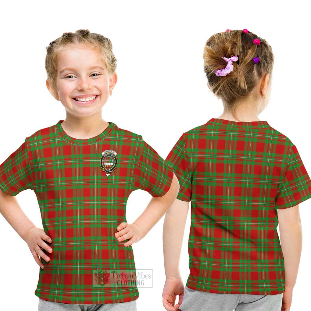 Grierson Tartan Kid T-Shirt with Family Crest - Tartan Vibes Clothing