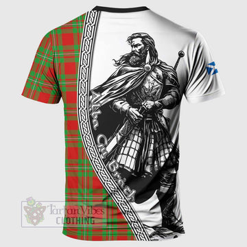 Grierson Tartan Clan Crest T-Shirt with Highlander Warrior Celtic Style - Tartan Vibes Clothing