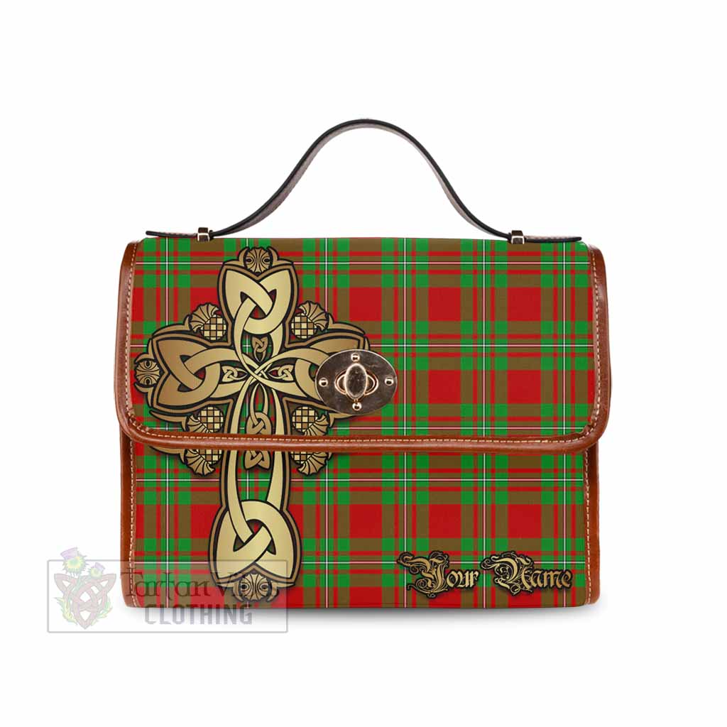 Tartan Vibes Clothing Grierson Tartan Waterproof Canvas Bag Golden Thistle Celtic Cross Style