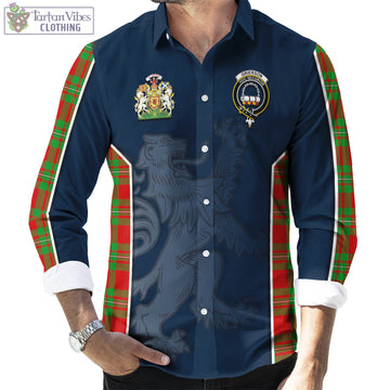 Grierson Tartan Long Sleeve Button Up Shirt with Family Crest and Lion Rampant Vibes Sport Style - Tartan Vibes Clothing