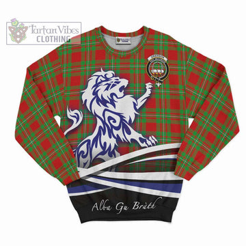 Grierson Tartan Sweatshirt with Alba Gu Brath Regal Lion Emblem - Tartan Vibes Clothing