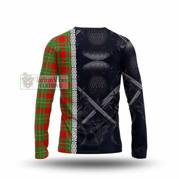 Grierson Tartan Long Sleeve T-Shirt with Family Crest Cross Sword Thistle Celtic Vibes - Tartan Vibes Clothing