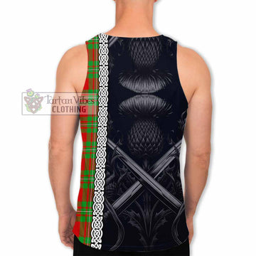 Grierson Tartan Men's Tank Top with Family Crest Cross Sword Thistle Celtic Vibes - Tartan Vibes Clothing