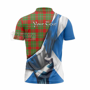 Grierson Tartan Zipper Polo Shirt with Family Crest Scotland Patriotic Style - Tartan Vibes Clothing