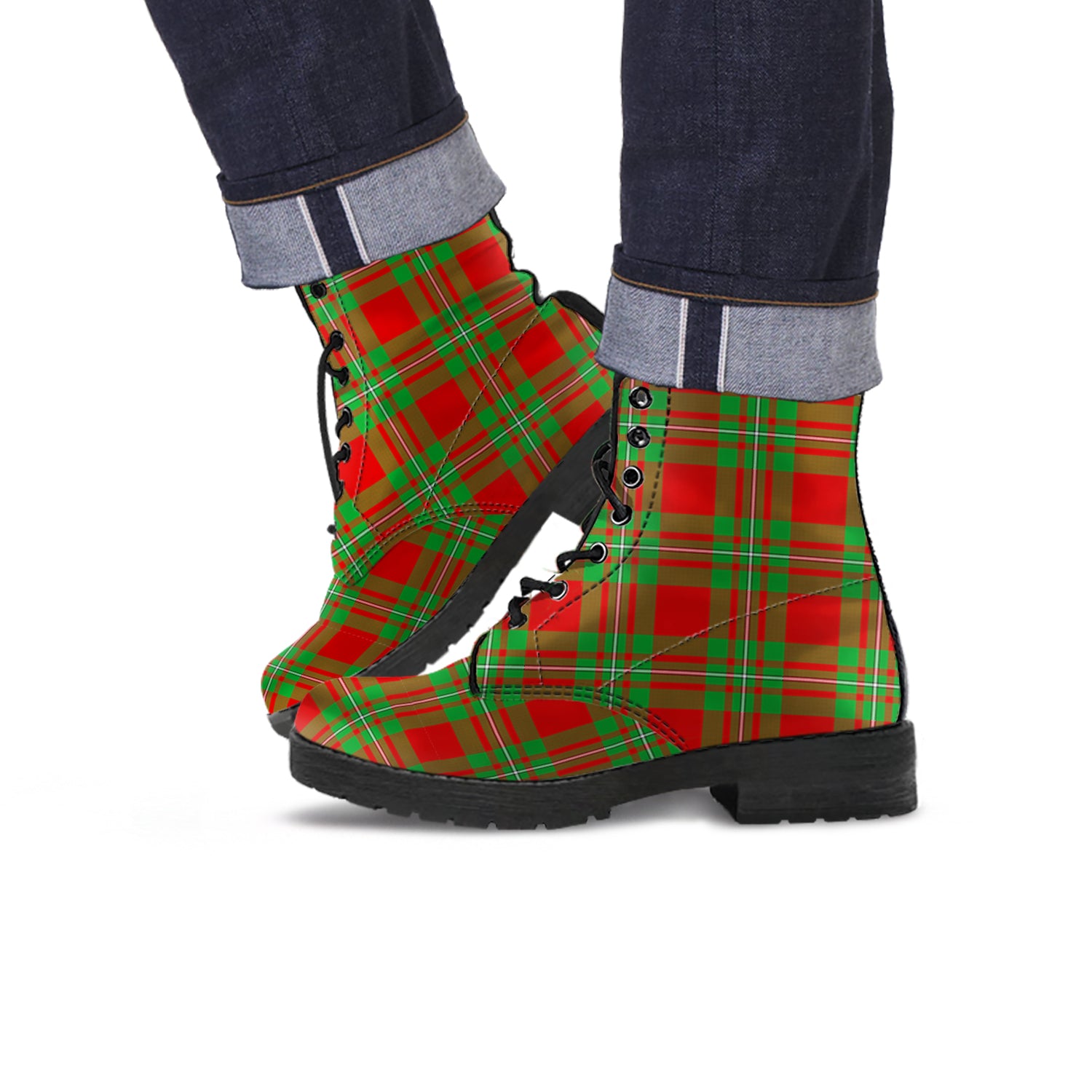 Grierson Tartan Leather Boots - Tartan Vibes Clothing