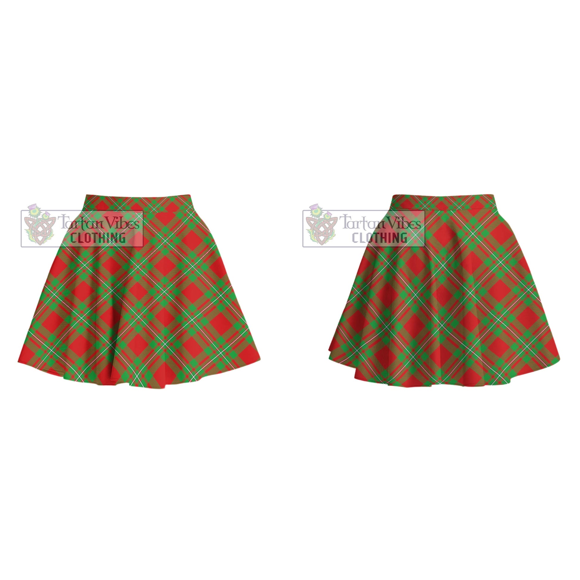 Grierson Tartan Women's Plated Mini Skirt Cross Style - Tartan Vibes Clothing
