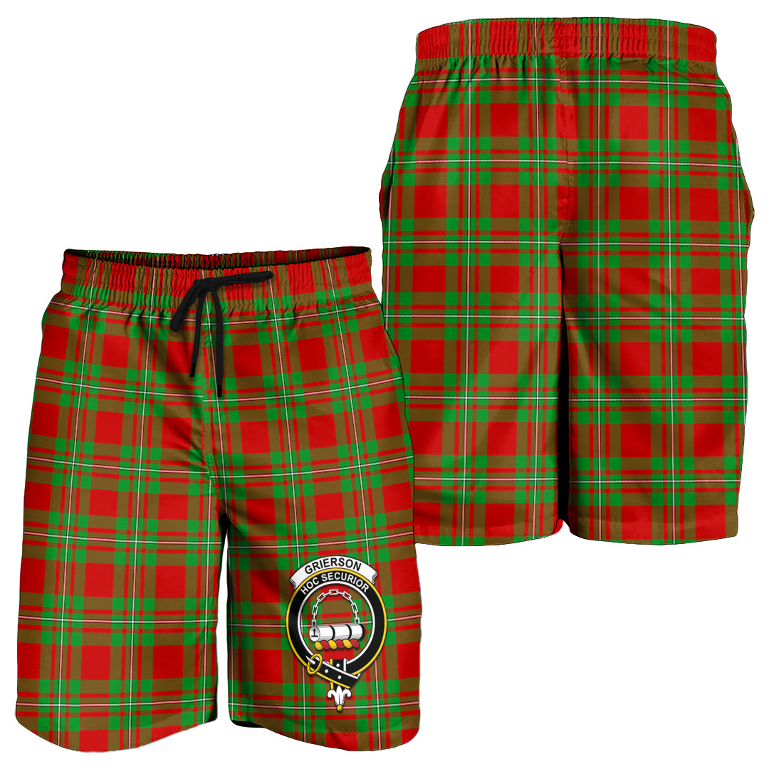 Grierson Tartan Mens Shorts with Family Crest - Tartan Vibes Clothing
