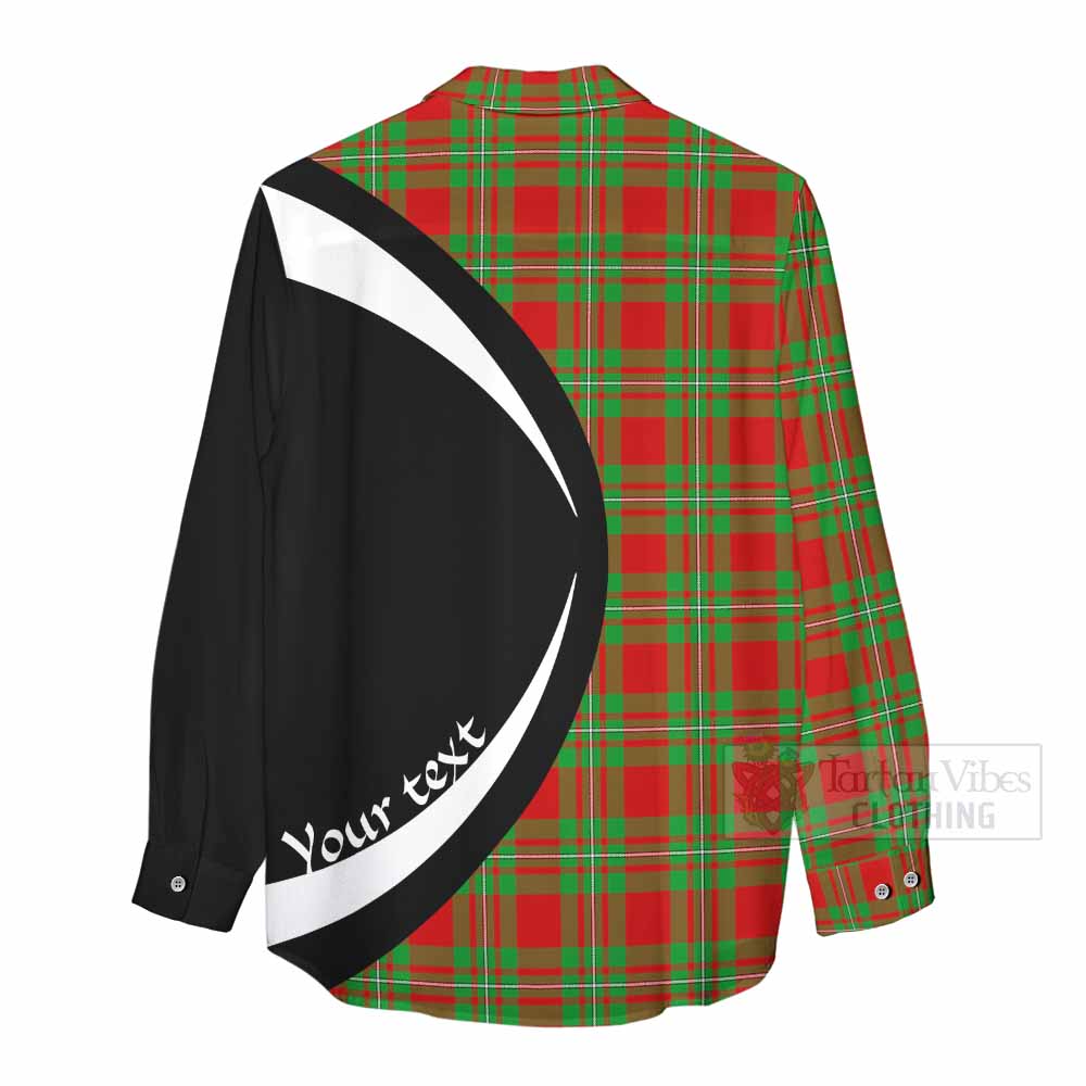 Grierson Tartan Women's Casual Shirt with Family Crest Circle Style - Tartan Vibes Clothing