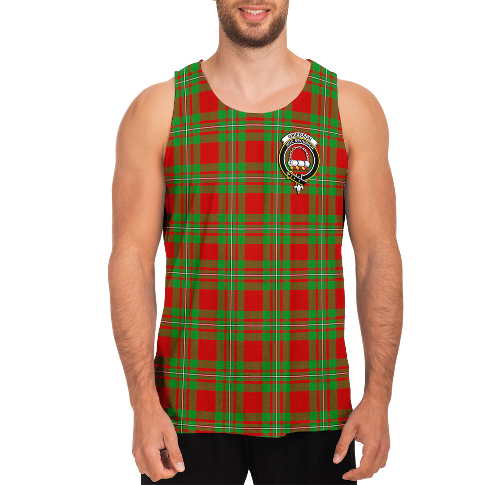 Grierson Tartan Mens Tank Top with Family Crest - Tartan Vibes Clothing