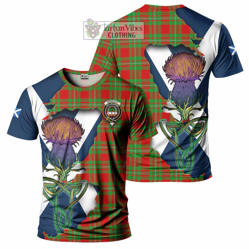 Grierson Tartan Family Crest T-Shirt Scottish Thistle Celtic Inspired - Tartan Vibes Clothing