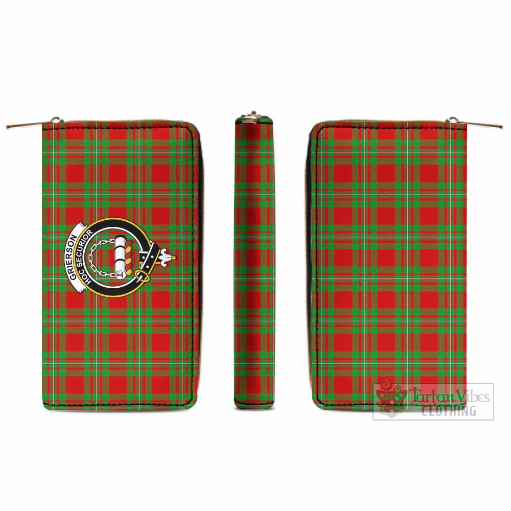 Tartan Vibes Clothing Grierson Tartan Women's Leather Wallet with Family Crest