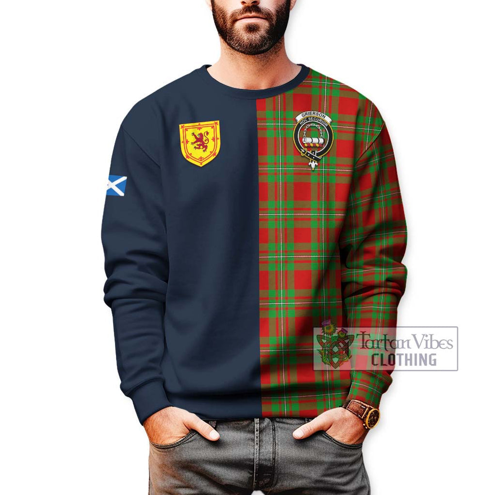 Grierson Tartan Sweatshirt Alba with Scottish Lion Royal Arm Half Style - Tartan Vibes Clothing