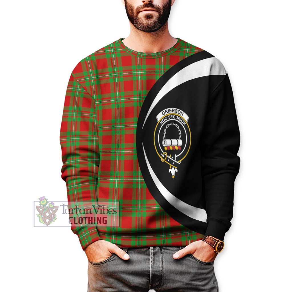 Grierson Tartan Sweatshirt with Family Crest Circle Style - Tartan Vibes Clothing