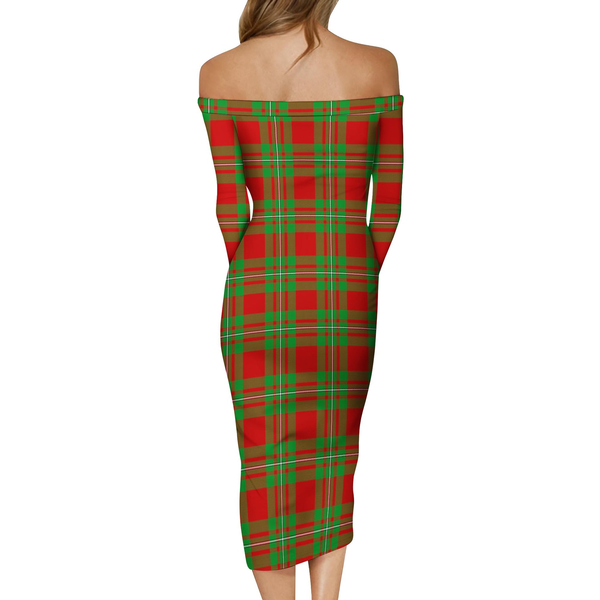 Grierson Tartan Off Shoulder Lady Dress - Tartan Vibes Clothing