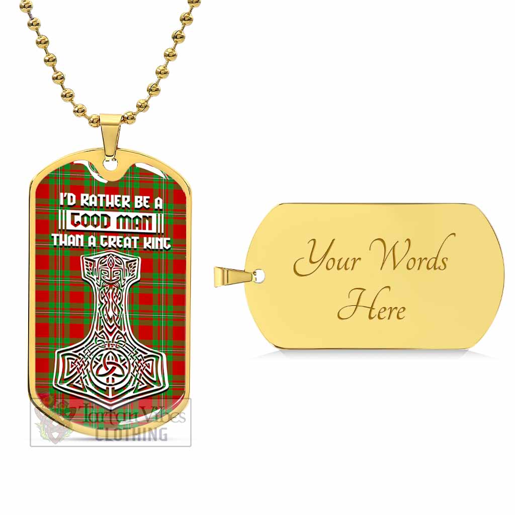 Grierson Tartan Dog Tag Necklace Viking Mjolnir Style Gold Yes - Tartan Vibes Clothing