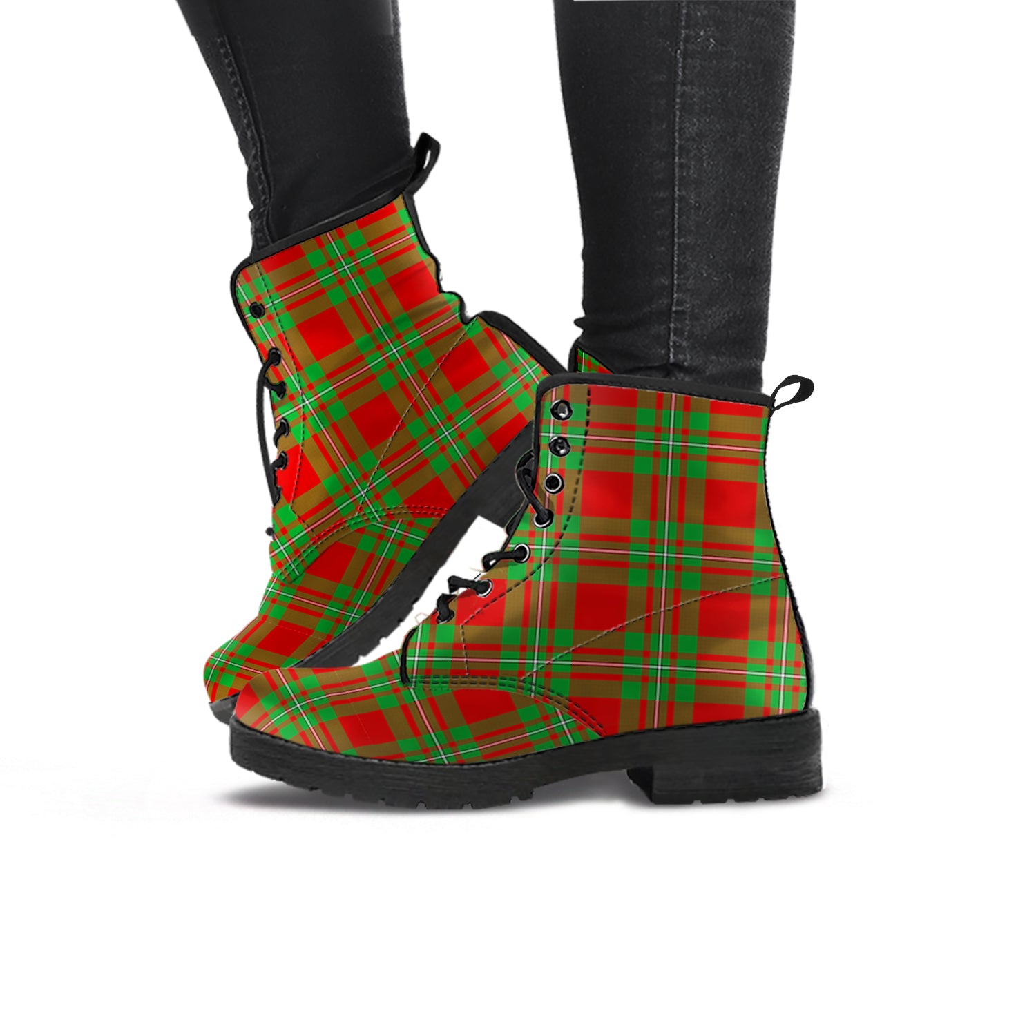 Grierson Tartan Leather Boots - Tartan Vibes Clothing