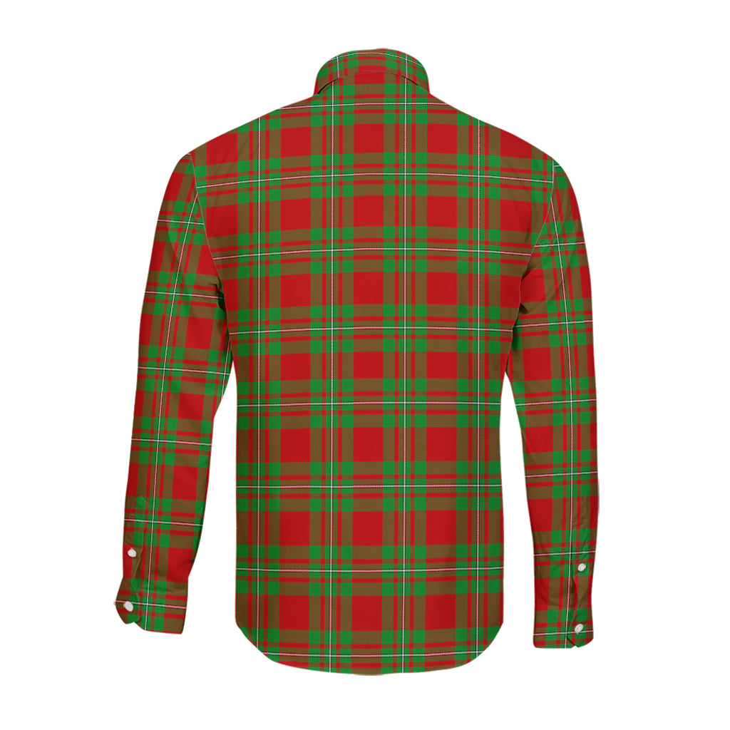 Grierson Tartan Long Sleeve Button Up Shirt with Family Crest - Tartan Vibes Clothing