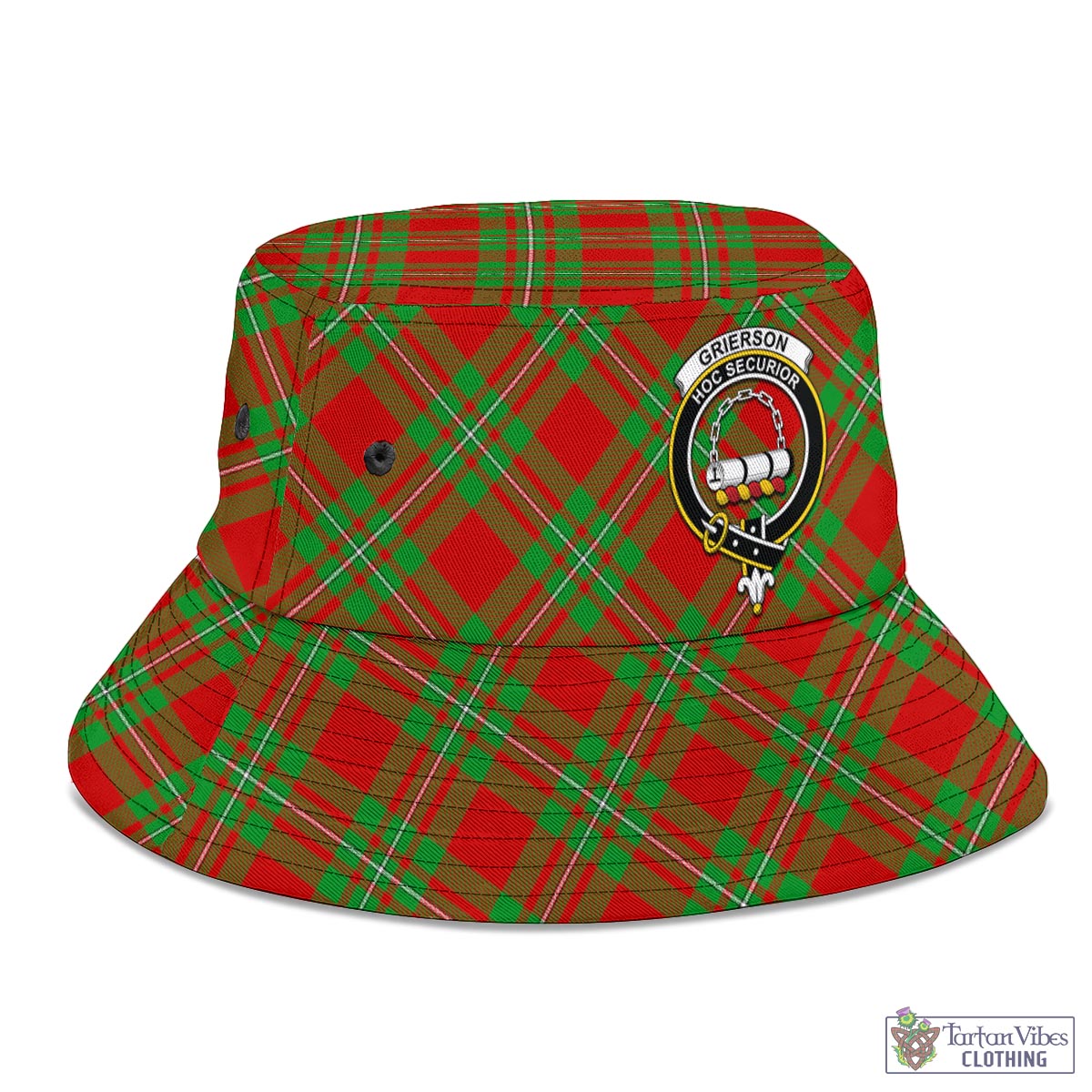 Grierson Tartan Bucket Hat with Family Crest - Tartan Vibes Clothing