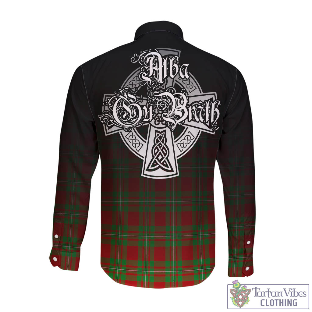 Grierson Tartan Long Sleeve Button Up Featuring Alba Gu Brath Family Crest Celtic Inspired - Tartan Vibes Clothing