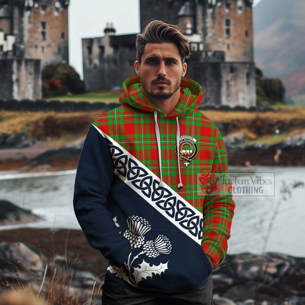 Grierson Tartan Cotton Hoodie Featuring Thistle and Scotland Map - Tartan Vibes Clothing