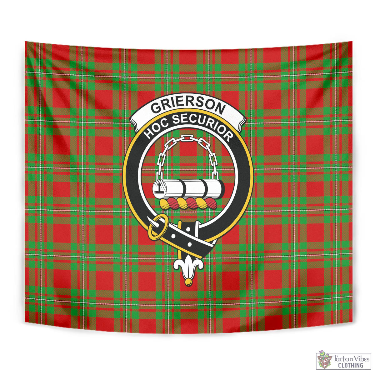 Grierson Tartan Tapestry Wall Hanging and Home Decor for Room with Family Crest - Tartan Vibes Clothing