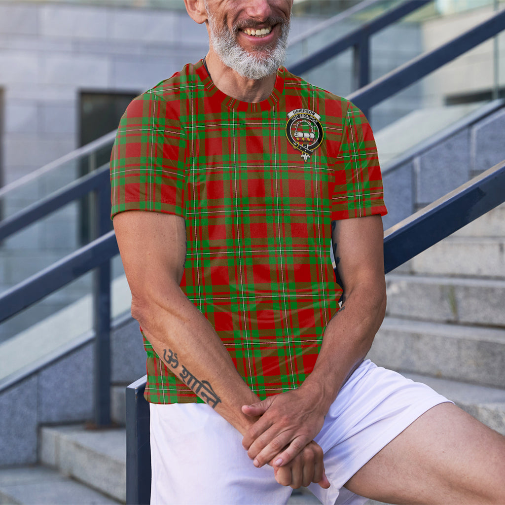 Grierson Tartan T-Shirt with Family Crest - Tartan Vibes Clothing
