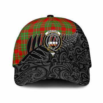 Grierson Crest Tartan Classic Cap with New Zealand Silver Fern Half Style