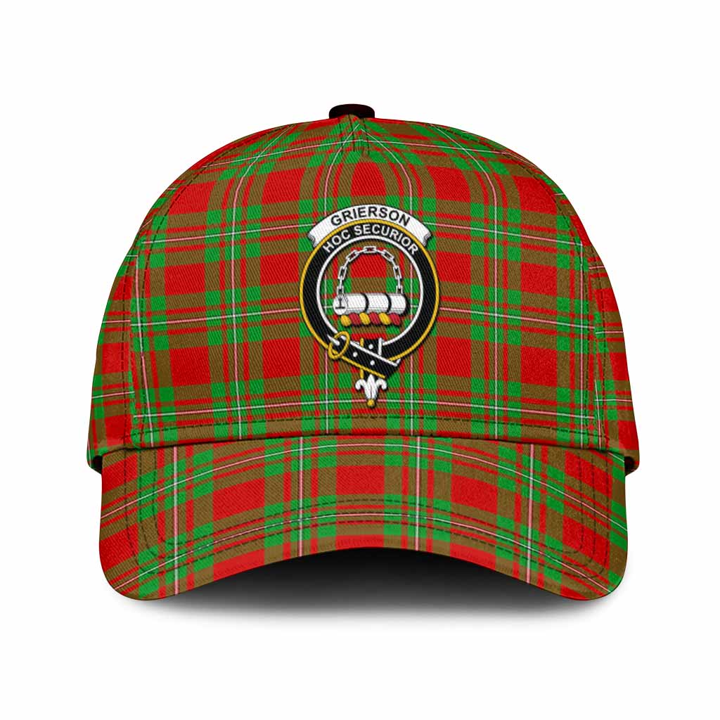 Grierson Tartan Classic Cap with Family Crest