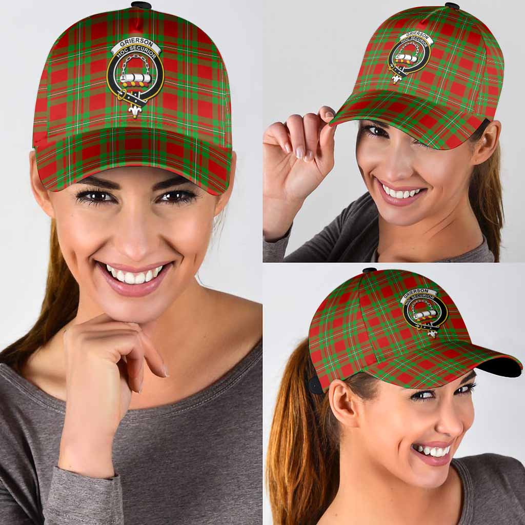 Grierson Tartan Classic Cap with Family Crest