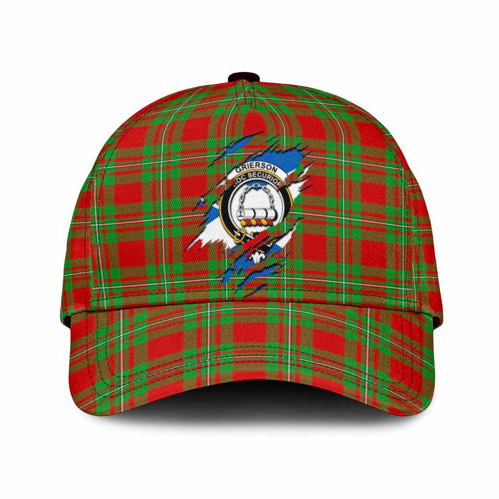 Grierson Tartan Classic Cap with Family Crest In Me Style