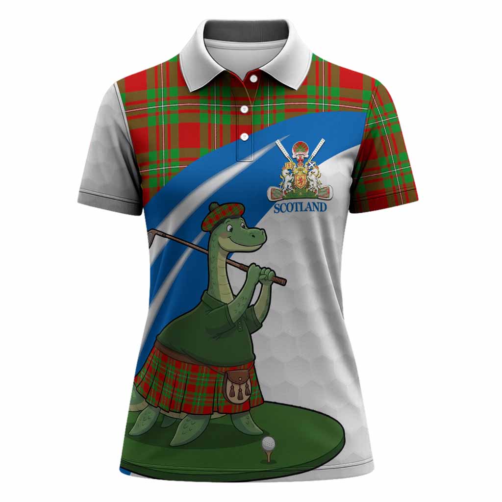 Grierson Tartan Crest Golf Nessie Women Polo Shirt Loch Ness Monster Sporty Style