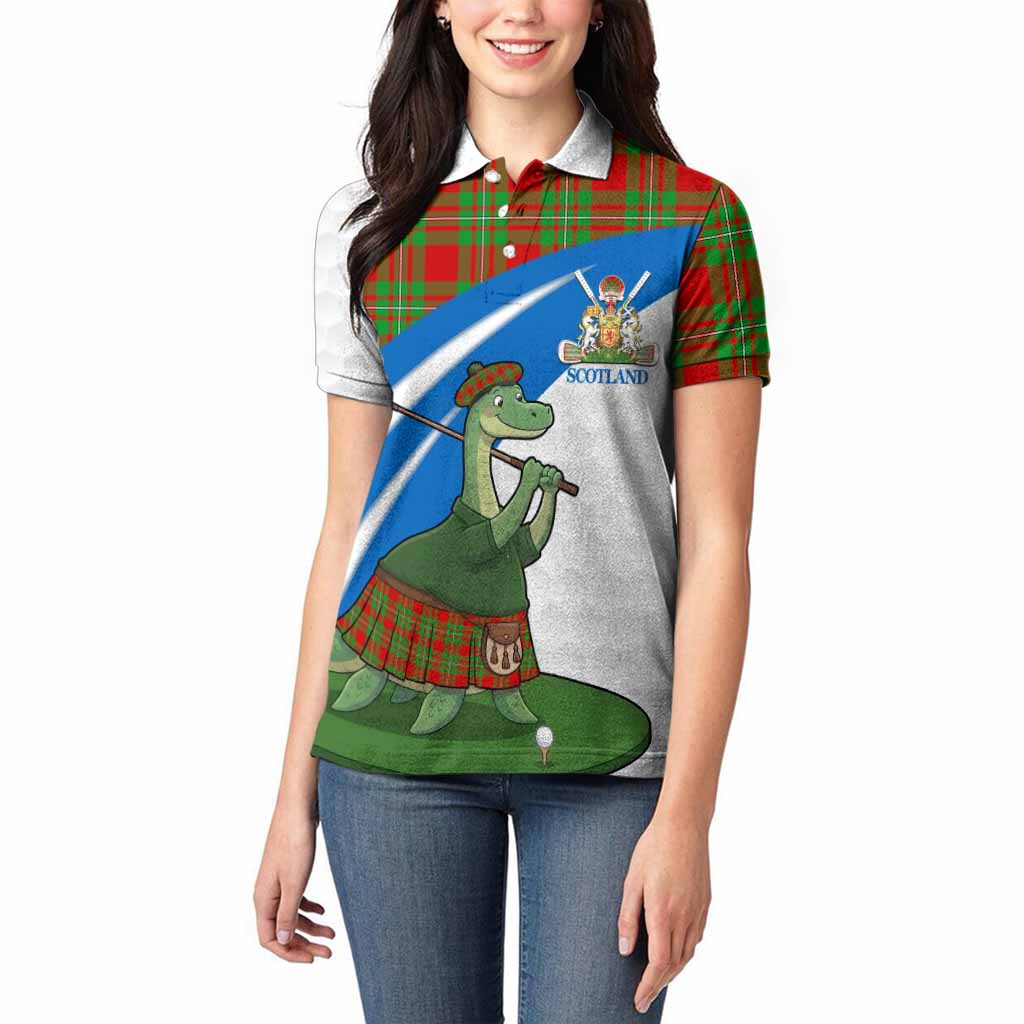 Grierson Tartan Crest Golf Nessie Women Polo Shirt Loch Ness Monster Sporty Style