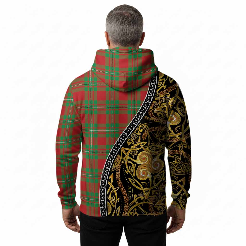 Grierson Tartan Crest Hoodie Celtic Knot and Triple Trickle Spiral Symbols