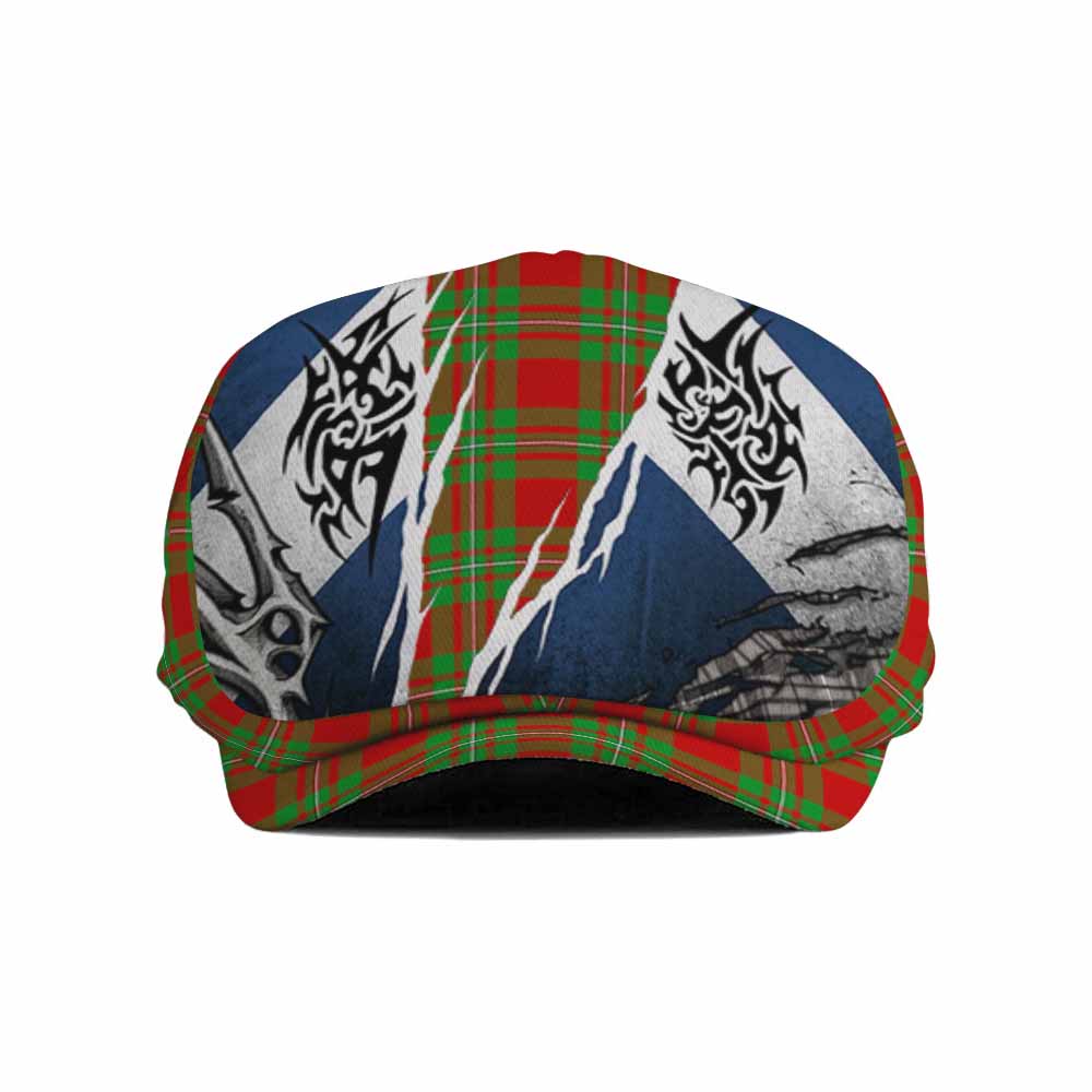 Grierson Tartan Flat Cap, Jeff Cap Scotland Flag Ripped Tribal Design