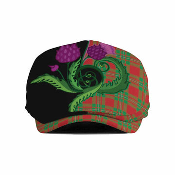 Grierson Tartan Flat Cap, Jeff Cap Traditional Scottish Thistle
