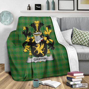 Griffin Irish Clan Tartan Blanket with Coat of Arms - Tartan Vibes Clothing