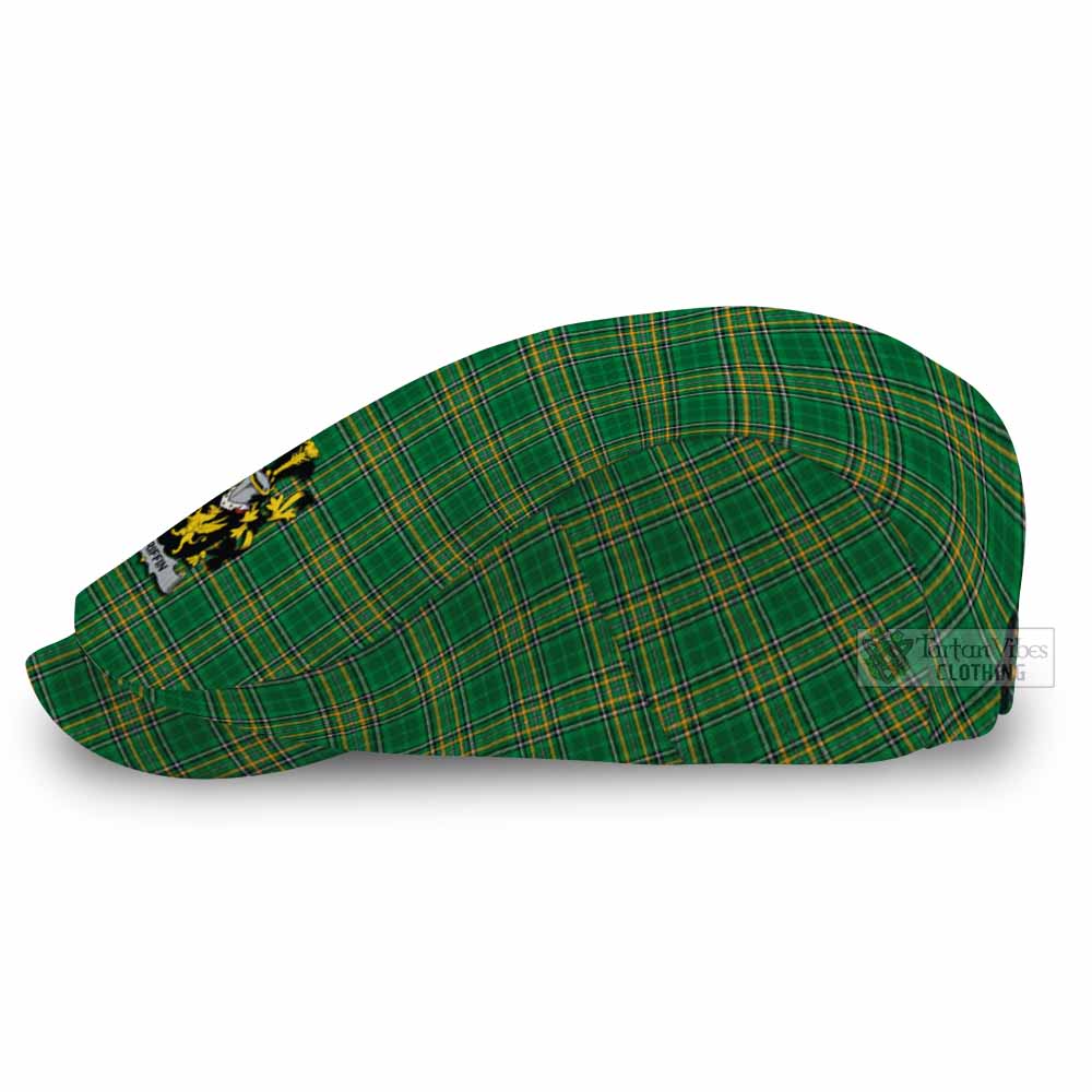 Griffin Irish Clan Tartan Jeff Cap, Tartan Flat Cap with Coat of Arm - Tartan Vibes Clothing