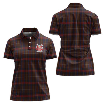 Griffiths of Wales Clan Tartan Women's Polo Shirt with Coat of Arms
