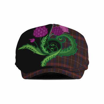 Griffiths of Wales Tartan Flat Cap, Jeff Cap Traditional Scottish Thistle