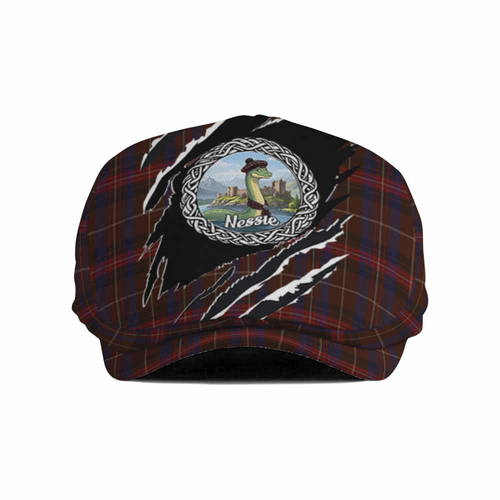 Griffiths of Wales Tartan Loch Ness Monster Flat Cap, Jeff Cap Celtic Knot Nessie Art