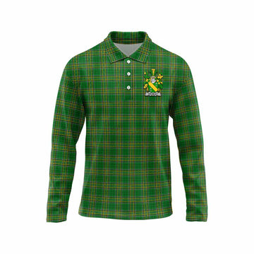 Grumley Irish Clan Tartan Long Sleeve Polo Shirt with Coat of Arms Unisex - Tartan Vibes Clothing