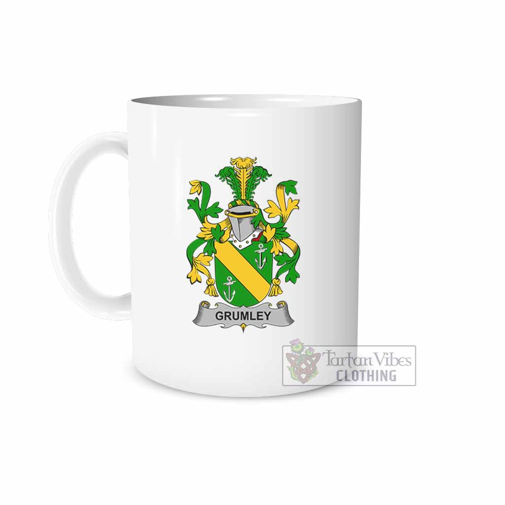 Grumley Irish Clan Coat of Arms Ceramic Mug White - 2D-tartanvibesclothing