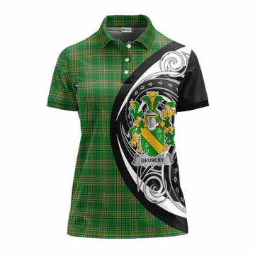 Grumley Irish Clan Women's Polo Shirt Celtic Circle Style Women - Tartan Vibes Clothing